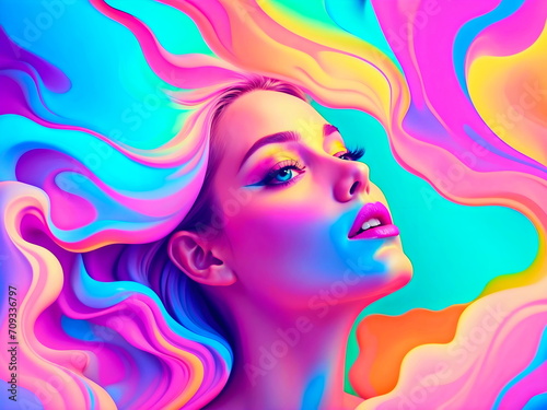 color art beauty woman illustration generative AI