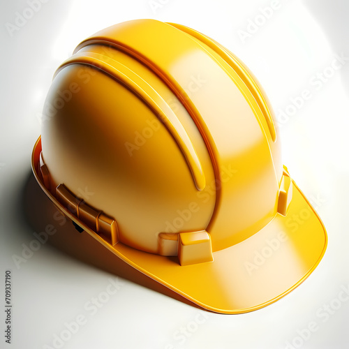 Yellow safety helmet isolated on white, essential for construction and industrial work