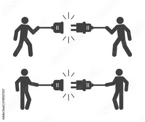 people with plug and socket