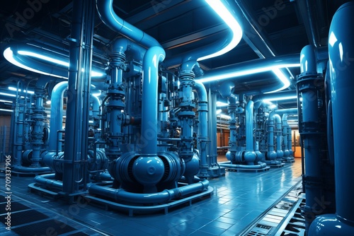 A complex gas pipeline system at a gas industry enterprise - a supplier of vital energy resources.