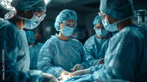 medical team operating in an operating room photo