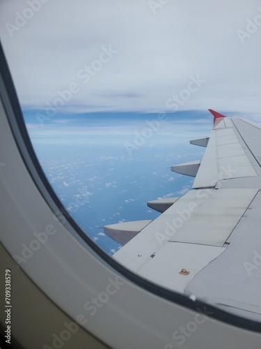 Airplane view by the window