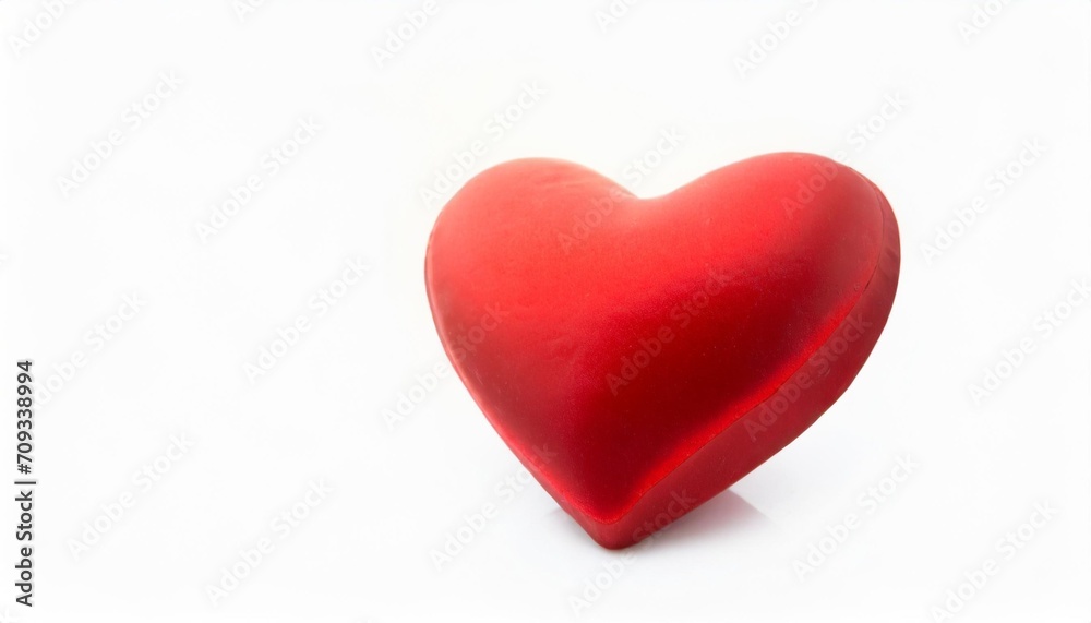 red valentine heart on white background