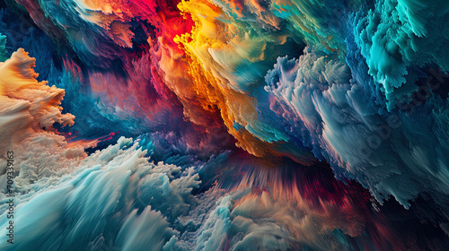 A creative pattern in which cascades of colors and forms create an atmosphere of incredible beauty