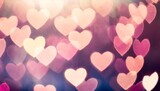 abstract blurred vertical background with pink pastel color hearts blurred lights as hearts bokeh love or romance holiday fon valentine day festive screensaver or backdrop color gradient