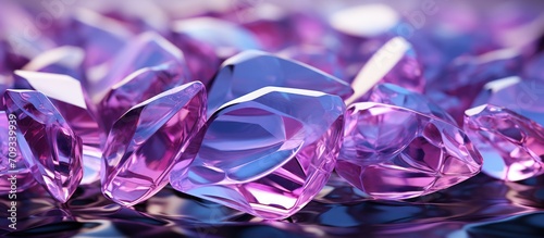 abstract faceted crystal background, pink and purple gradient texture, 3d Rendering