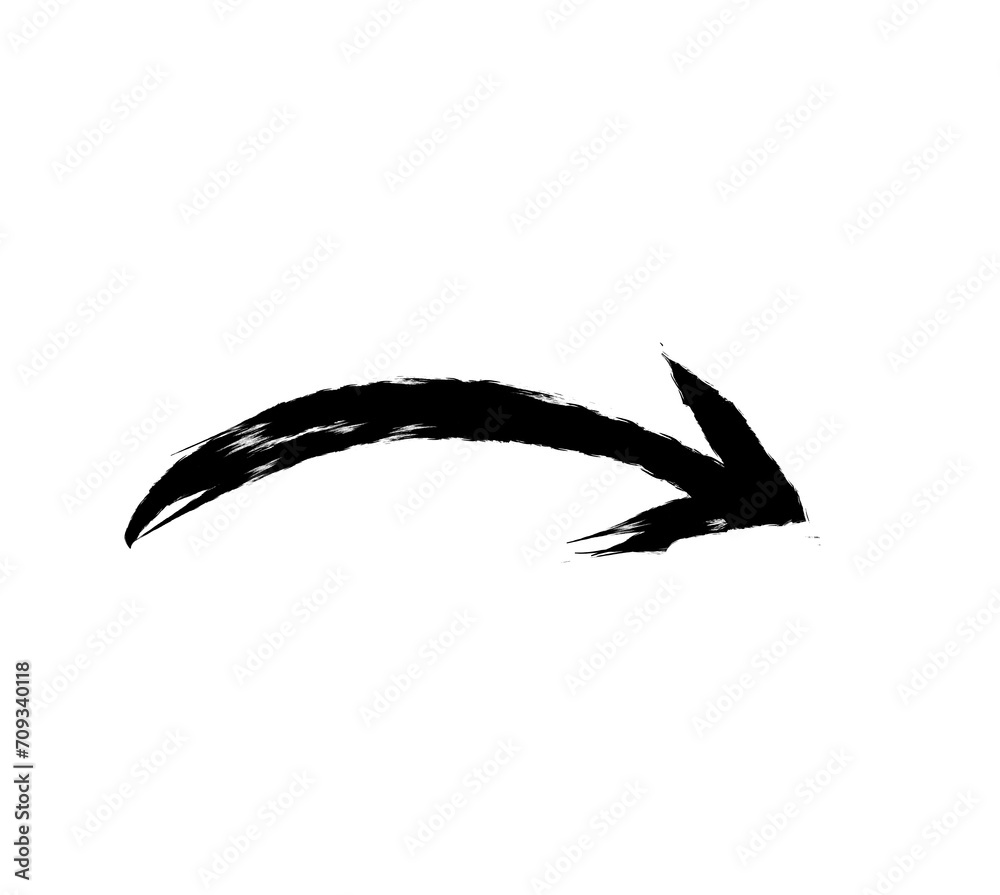 手書きの矢印墨風 手書きの矢印墨風