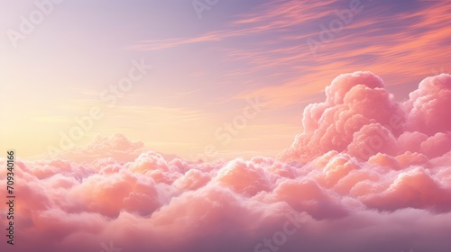 peaceful fluffy sky background illustration ethereal dreamy, celestial heaven, soft tranquil peaceful fluffy sky background © vectorwin