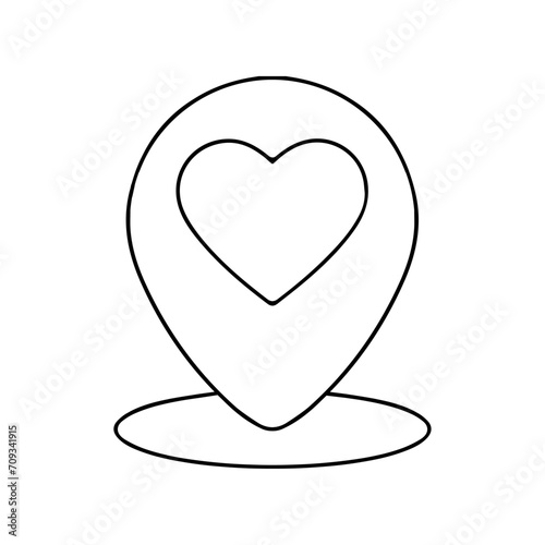 Pictogramme icone et symbole saint valentin amour localisation rdv