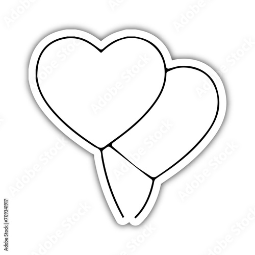 Pictogramme icone et symbole saint valentin amour love coeur ballons relief