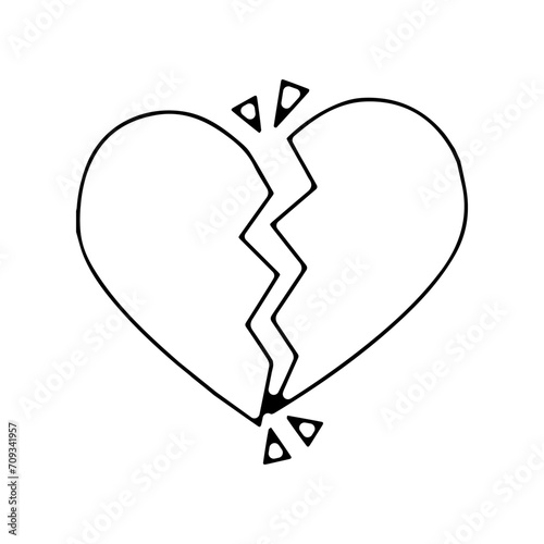Pictogramme icone et symbole saint valentin amour love coeur brisé rompre