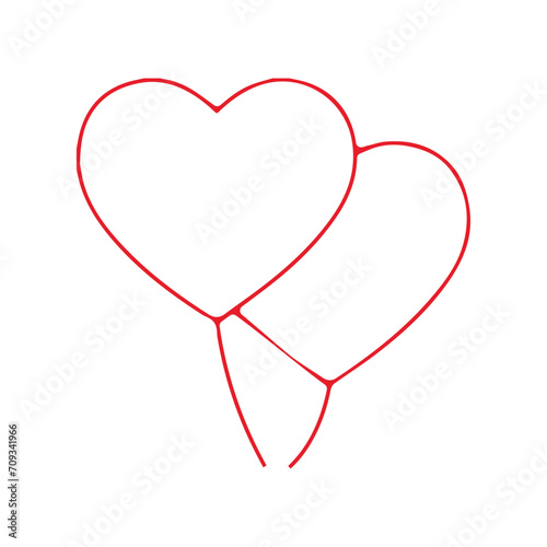 Pictogramme icone et symbole saint valentin amour love coeur ballons