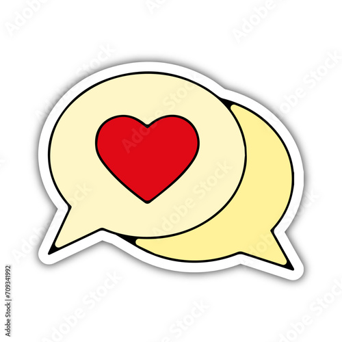 Pictogramme icone et symbole saint valentin amour love coeur cadeau conversation messages relief