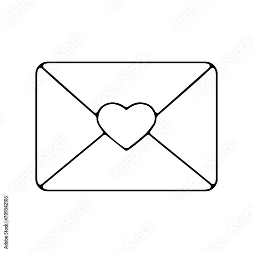 Pictogramme icone et symbole saint valentin amour love coeur enveloppe