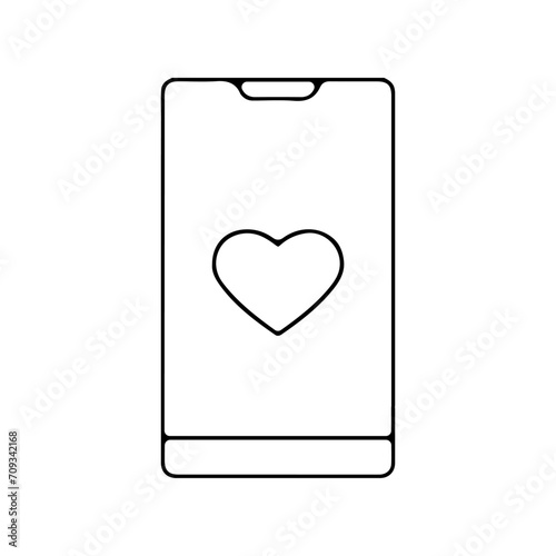 Pictogramme icone et symbole saint valentin amour love telephone