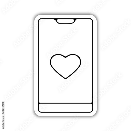 Pictogramme icone et symbole saint valentin amour love telephone relief