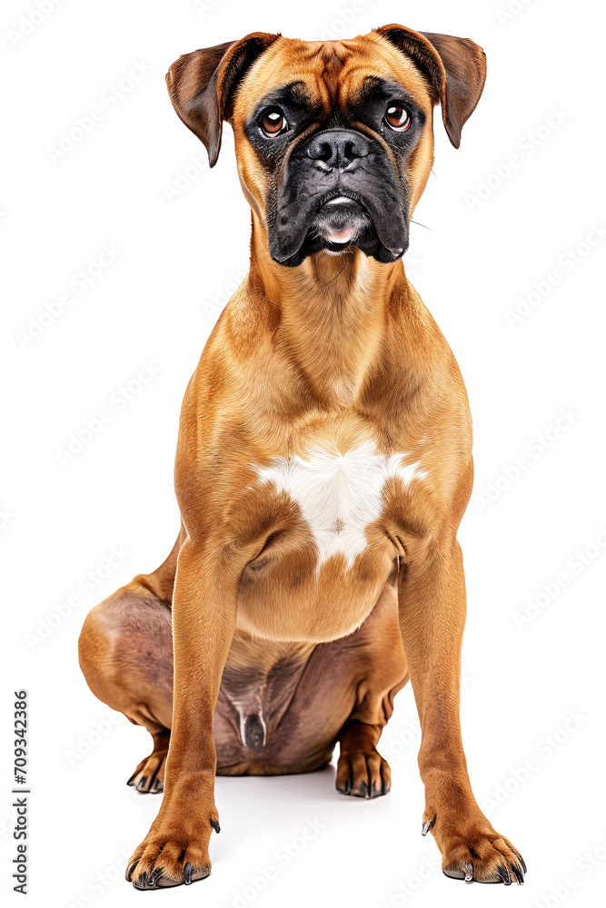 Boxer dog isolated on white background