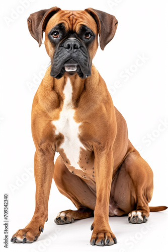 Boxer dog isolated on white background