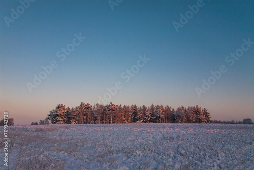 sunrise in the winter