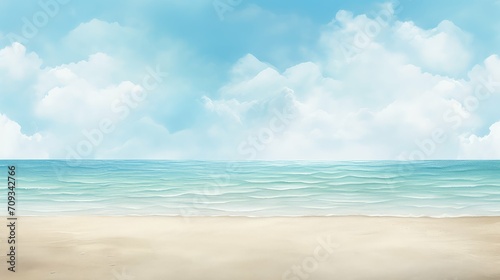 beach wall summer background illustration sun sand, ocean waves, tropical vacation beach wall summer background