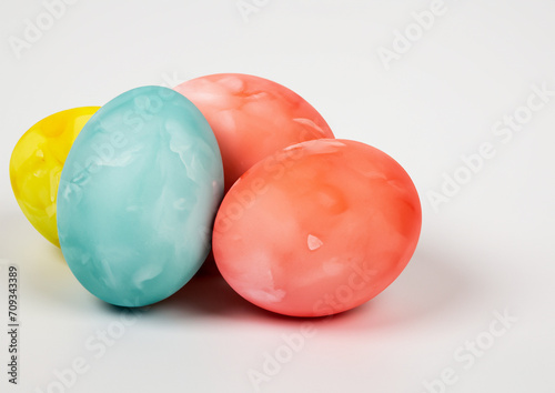 colorful easter eggs on a white background