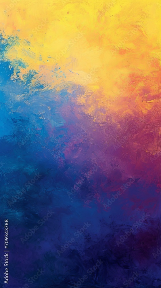 Generative AI image of an abstract color background with blue, purple, and yellow