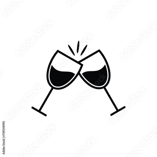 wine glass icon vector