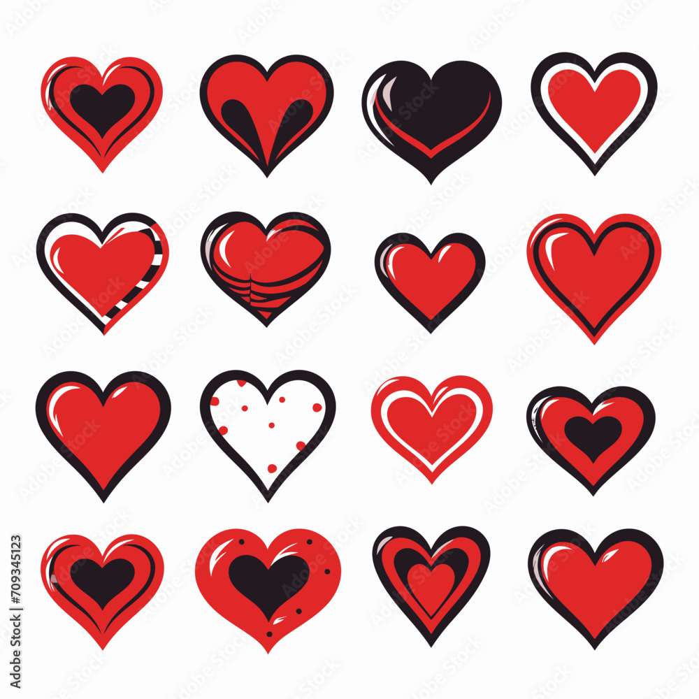 free vector heart collection set free vector heart collection set