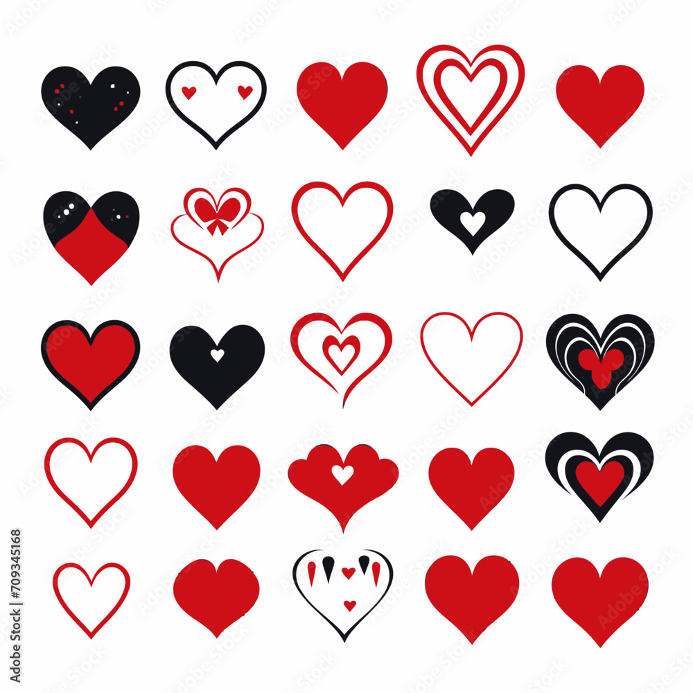 free vector heart collection set