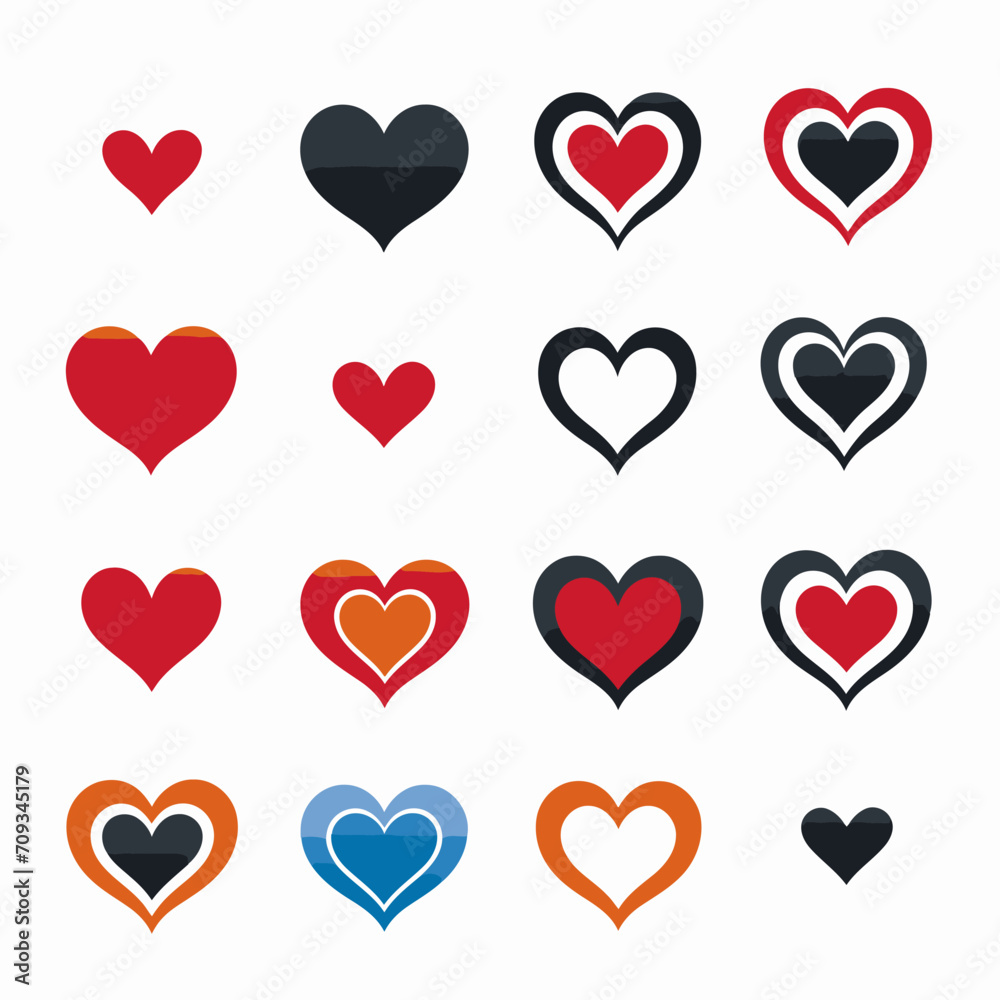 free vector heart collection set free vector heart collection set