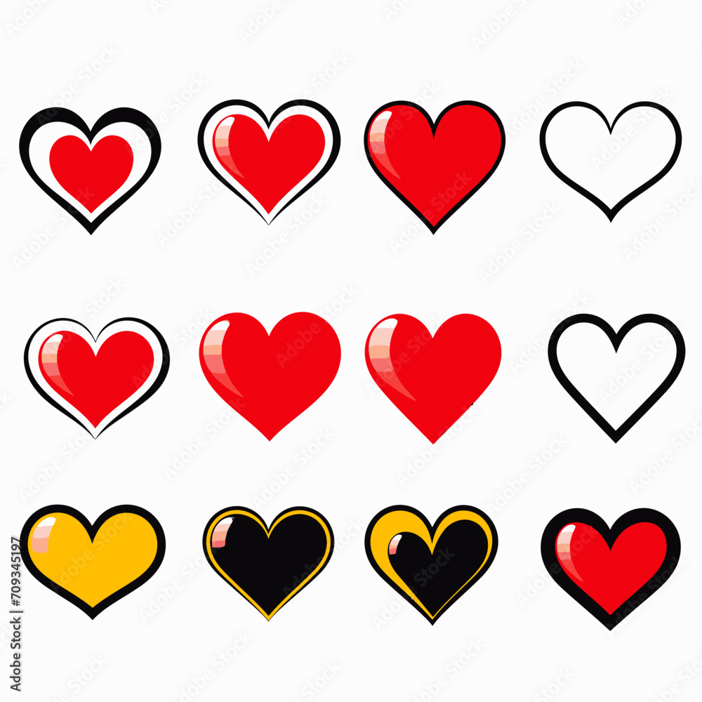 free vector heart collection set free vector heart collection set