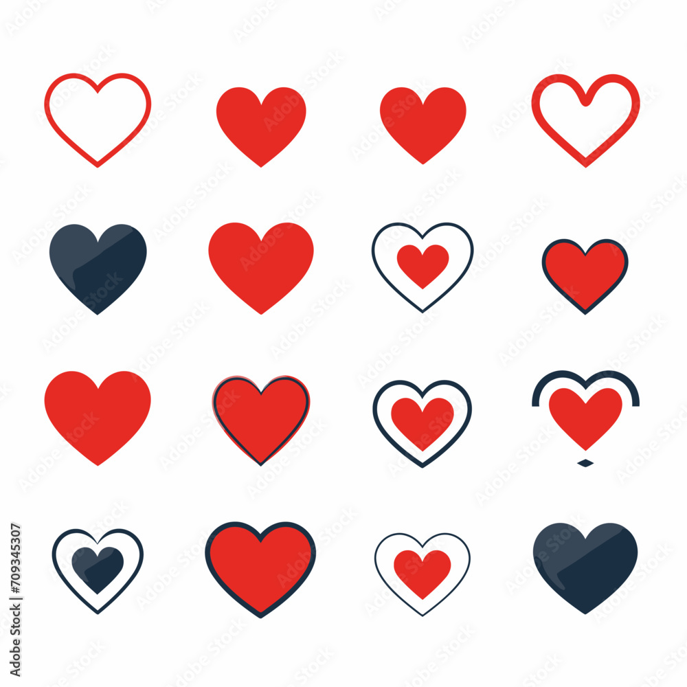 free vector heart collection set