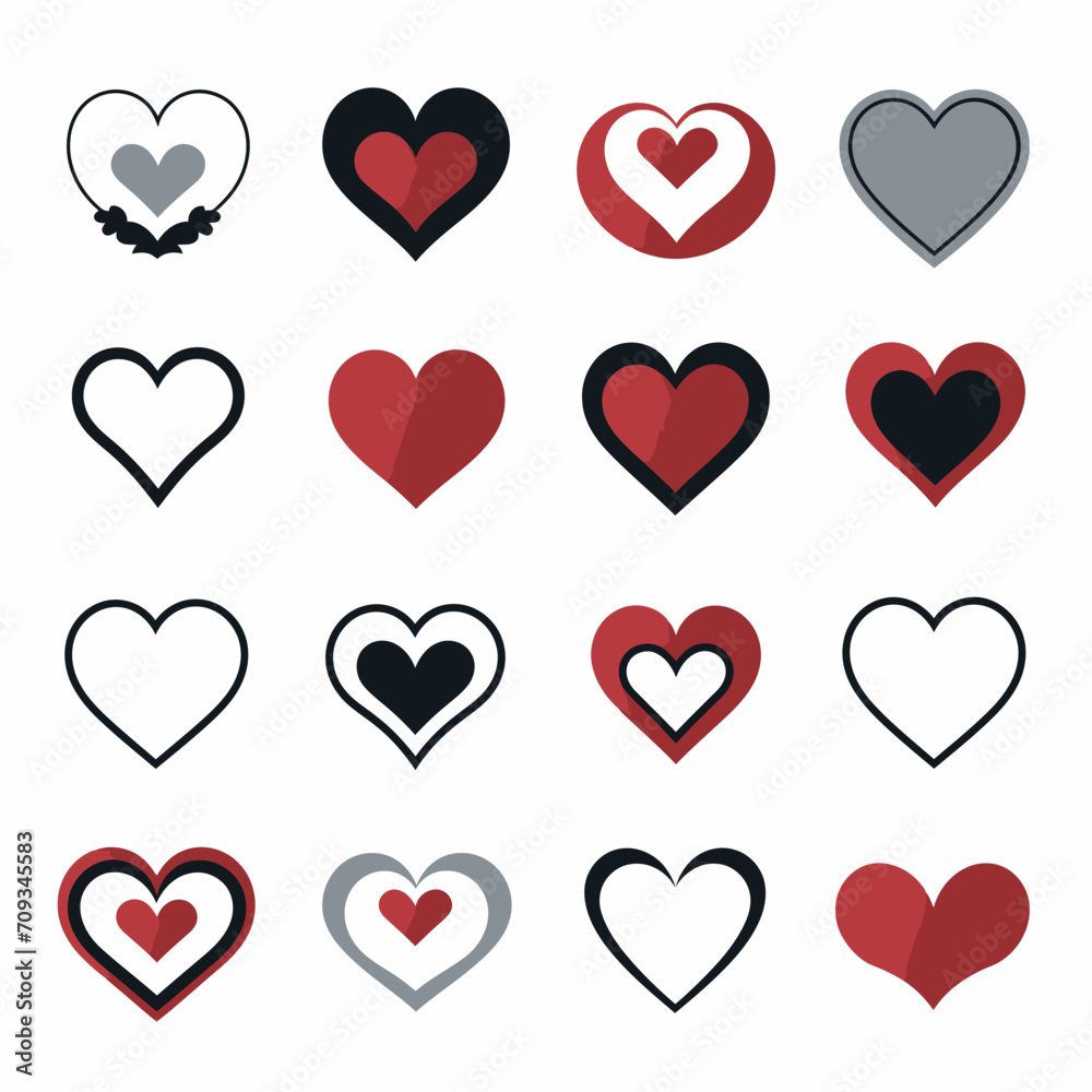 free vector heart collection set free vector heart collection set
