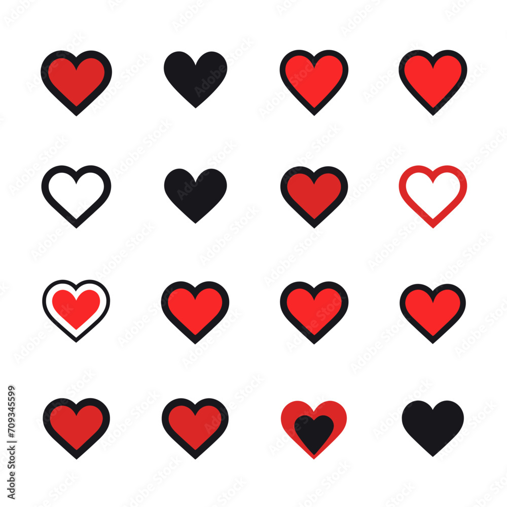 free vector heart collection set