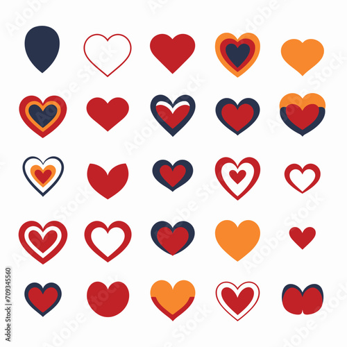 free vector heart collection set