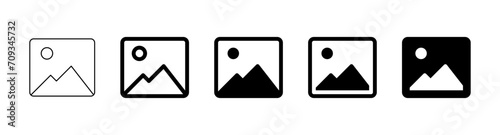 gallery icon set vector. image photo album icon signs, picture symbol. web vector icon