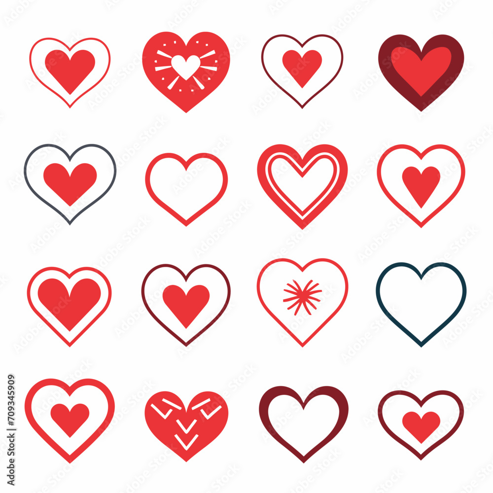 free vector heart collection set