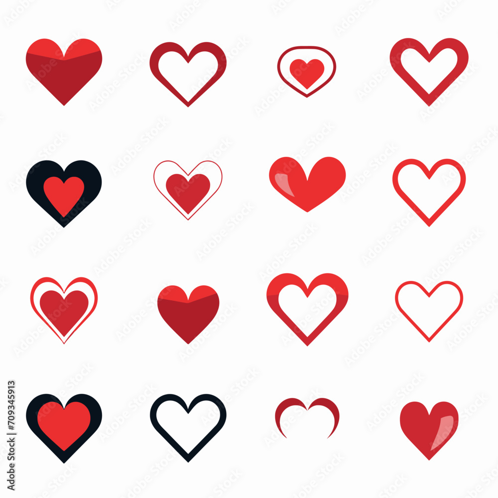 free vector heart collection set free vector heart collection set