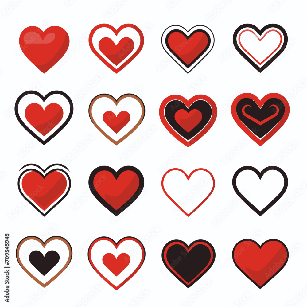 free vector heart collection set free vector heart collection set
