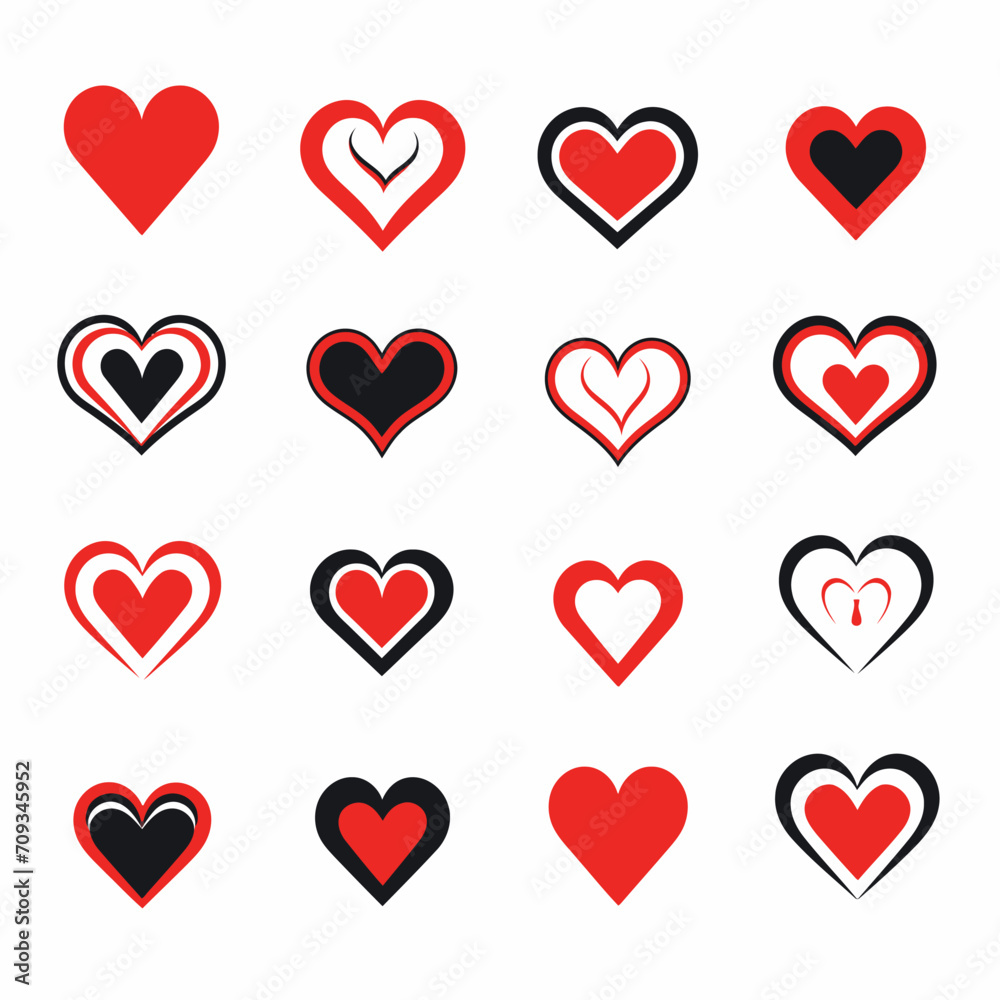 free vector heart collection set free vector heart collection set