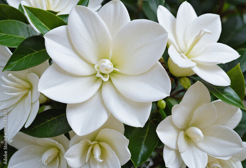 Elegant White Gardenia Flower on White Background Elegant White Gardenia Flower on White Background