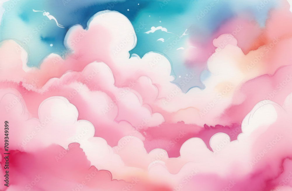 pink, clouds, dreams, airiness,