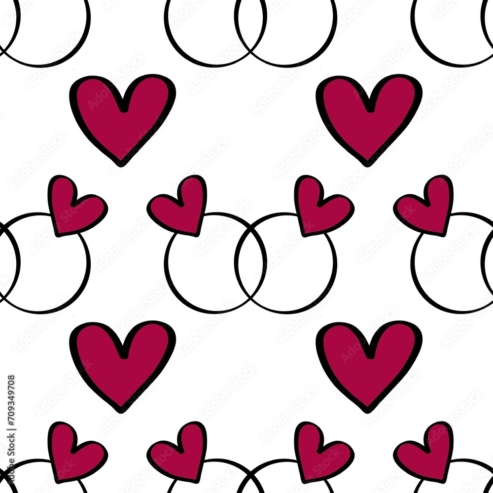 Valentines hearts seamless ring pattern for wrapping paper and fabrics and linens and party accessories Valentines hearts seamless ring pattern for wrapping paper and fabrics and linens and party accessories