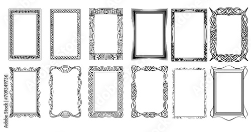 Vektorgrafik von keltischen Knoten Bilderrahmen, schwarz-weiß, modern pompös 