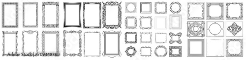 Vektorgrafik von keltischen Knoten Bilderrahmen, schwarz-weiß, modern pompös 