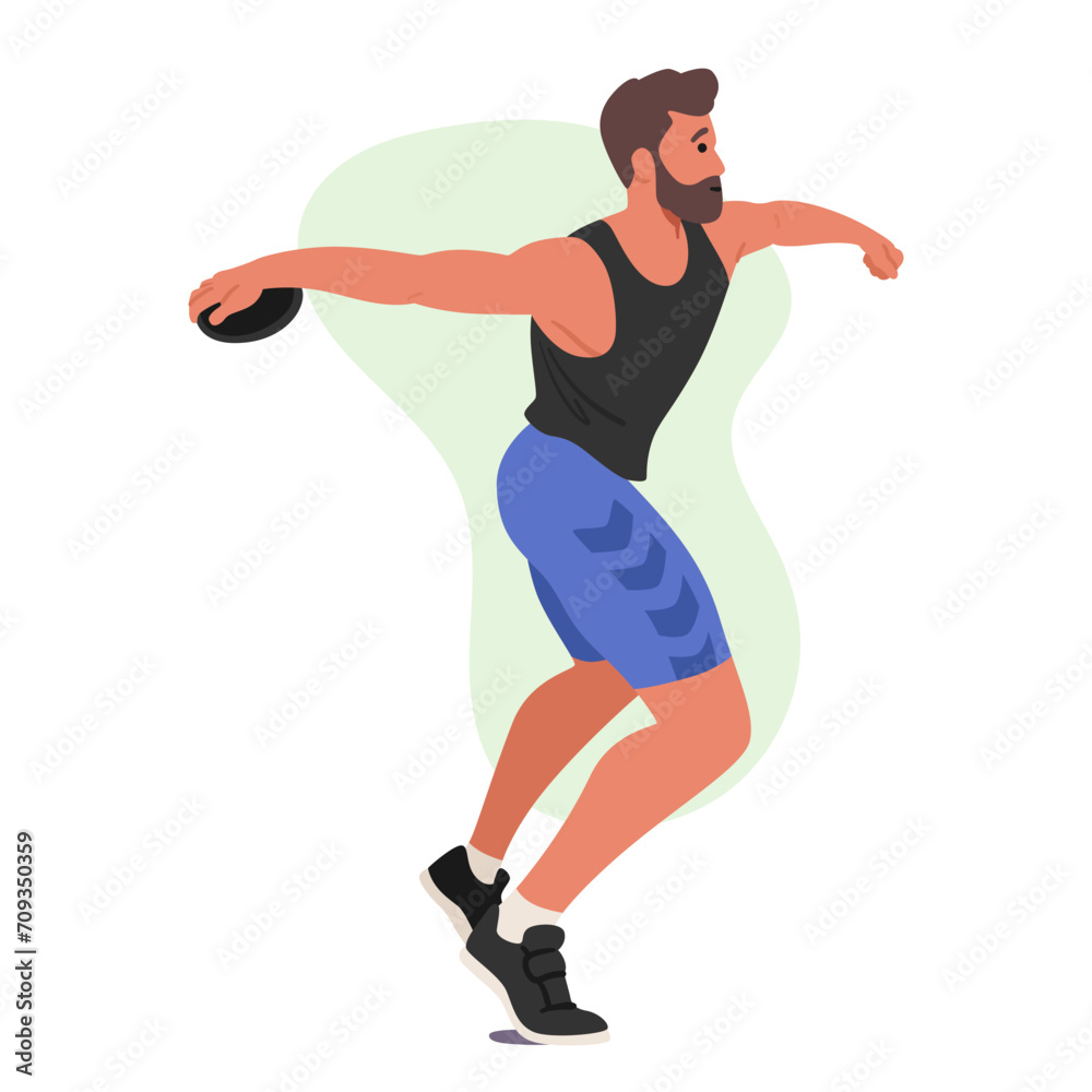 Discus Throwing Athlete Exhibits Powerful Rotational Technique, Precise Footwork, And Explosive Strength Discus Throwing Athlete Exhibits Powerful Rotational Technique, Precise Footwork, And Explosive Strength