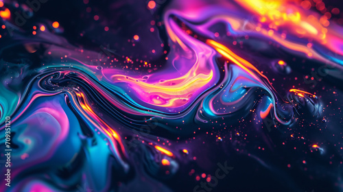 Liquid neon glow background. © Vika art
