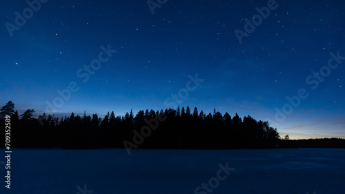 Night sky in winter in Pirkanmaa, Finland