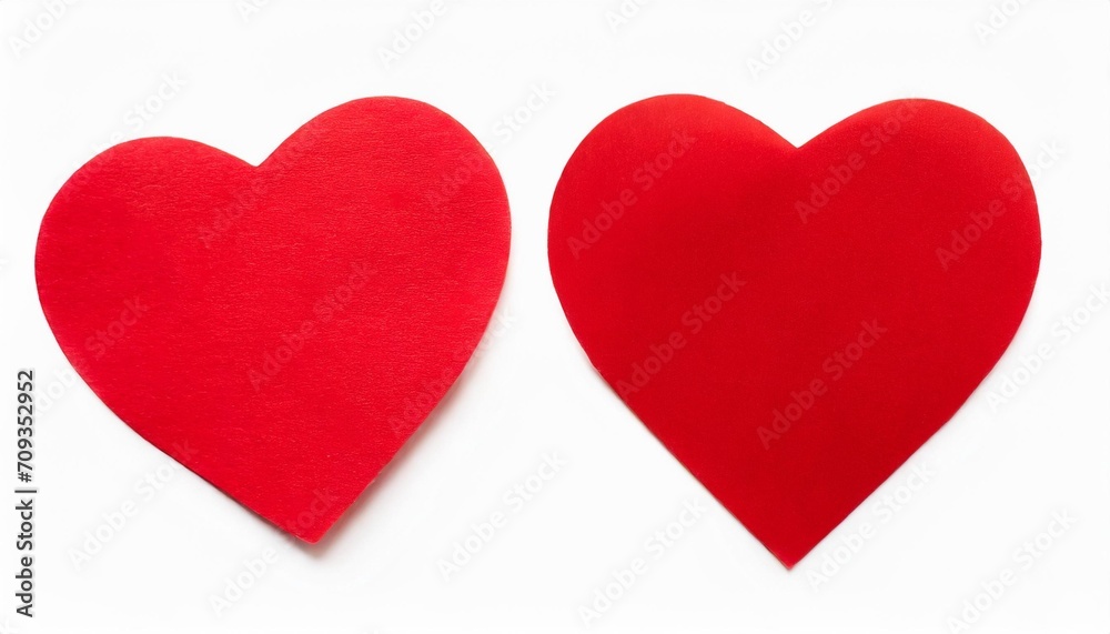red heart shape sticker isolated