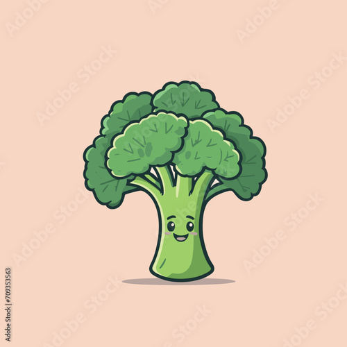 Broccoli cute cartoon illustration